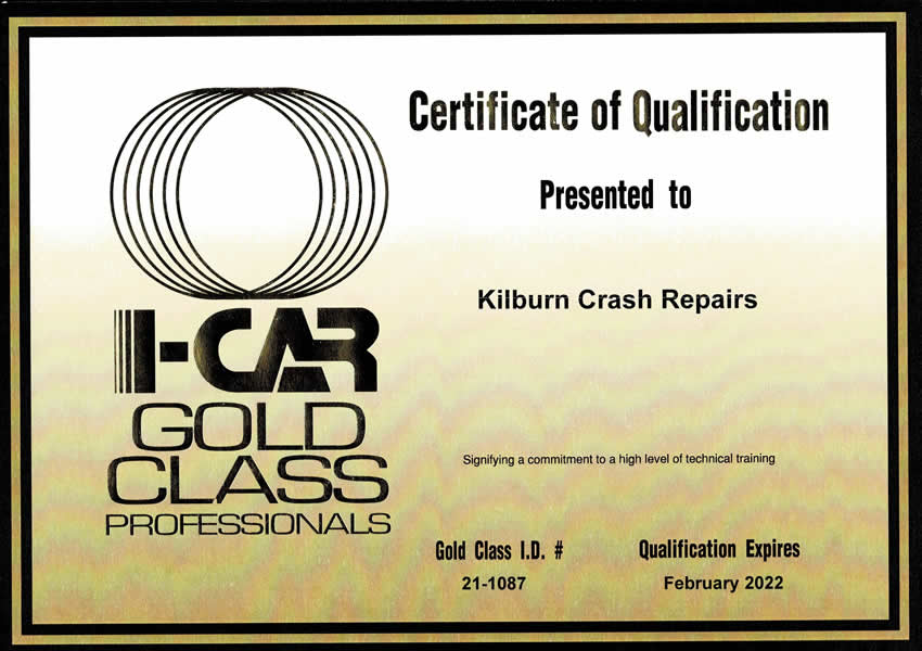 I-CAR Announce Gold Class for Kilburn Crash Repairs